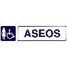 ROTULO ADHESIVO ASEOS MINUSVALIDOS+MUJERES 250X63 MM.
