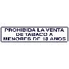 ROTULO ADHESIVO 250X63 MM. PROHIBIDA VENTA TABACO < 18AÑOS