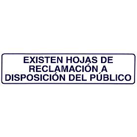 ROTULO ADHESIVO 250X63 MM. EXISTEN HOJAS RECLAMACIONES