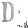 LETRA METAL D PLATEADA MATE 10 CM. CON TORNILLERIA OCULTA (BLISTER 1 PIEZA)