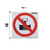 CARTEL PROHIBIDO HACER FOTOGRAFIAS 10,5X10,5 CM.
