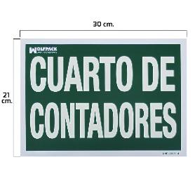 CARTEL CUARTO DE CONTADORES 30 X 21 (ALT.) CM.