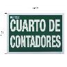 CARTEL CUARTO DE CONTADORES 30 X 21 (ALT.) CM.
