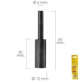 FRESA ROTATIVA PARA METAL CILINDRICA Ø 12 MM. PARA TALADRO / FRESADORA