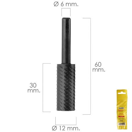 FRESA ROTATIVA PARA METAL CILINDRICA Ø 12 MM. PARA TALADRO / FRESADORA