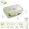 RECIPIENTE HERMETICO CRISTAL RECTANGULAR 550 ML. 16.7 X 11.8 X 6.2 (ALT) CM.