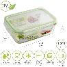 RECIPIENTE HERMETICO CRISTAL RECTANGULAR 1200 ML. 20.4 X 15.4 X 7 (ALT) CM.