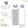 BOTELLA AGUA CRISTAL 550 ML. FUNDA NEOPRENO CON ASA. SIN BPA
