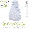 RECIPIENTE HERMETICO PLASTICO RECTANGULAR 500 ML. 15.5X10.5X5.5 (ALT.) CM.