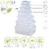 RECIPIENTE HERMETICO PLASTICO RECTANGULAR 800 ML. 20.5X13X6 (ALT.) CM.