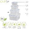 RECIPIENTE HERMETICO PLASTICO CUADRADO 700 ML.  13X13X7 (ALT.) CM.