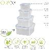 RECIPIENTE HERMETICO PLASTICO CUADRADO 1200 ML.  15X15X8 (ALT.) CM.