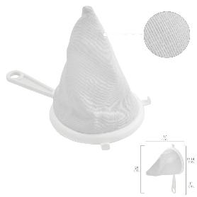 COLADOR TELA FRANELA ARMAZÓN DE PLASTICO Ø 14 CM. CON 2 GANCHOS