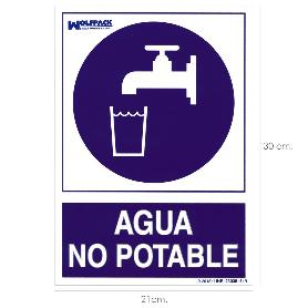 CARTEL AGUA NO POTABLE 21X 30 (ALT.) CM.