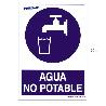 CARTEL AGUA NO POTABLE 21X 30 (ALT.) CM.