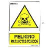 CARTEL PELIGRO PRODUCTOS TOXICOS 21X 30 (ALT.) CM.