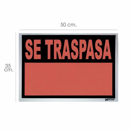CARTEL SE TRASPASA 50 X 35 (ALT.) CM.