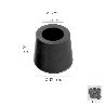 TACO GOMA ANDADOR NEGRO Ø 22MM CON ARANDELA INTERIOR BOLSA 50 UNIDADES