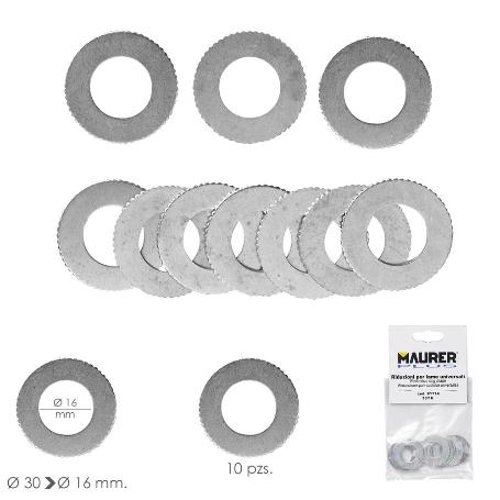ADAPTADORES / REDUCTORES DISCO CORTE MADERA Ø 30 A Ø 16 MM. (BOLSA 10 PIEZAS)