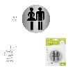 PLACA ADHESIVA BAÑO MUJER / HOMBRE ACERO INOXIDABLE Ø 7 CM.