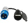 ADAPTADOR DE CLAVIJA CEE A SCHUKO, 2 POLOS + TIERRA. MAX. 16A. 230V