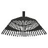 RASTRILLO PLASTICO TRAPEZOIDAL COLOR NEGRO 32 DIENTES