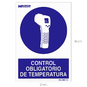CARTEL DE CONTROL OBLIGATORIO DE LA TEMPERATURA 21X 30 (ALT.) CM.