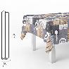 MANTEL HULE RECTANGULAR CUISIN. IMPERMEABLE ANTIMANCHAS PVC 140 CM. X 20 METROS. ROLLO RECORTABLE. INTERIOR Y EXTER
