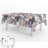 MANTEL HULE RECTANGULAR CUISIN IMPERMEABLE ANTIMANCHAS PVC 140 X 250 CM.  RECORTABLE USO INTERIOR Y EXTERIOR