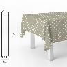 MANTEL HULE RECTANGULAR TOPOS BEIGE. IMPERMEABLE ANTIMANCHAS PVC 140 CM. X 20 METROS. ROLLO RECORTABLE. INTERIOR Y 