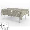 MANTEL HULE RECTANGULAR TOPOS BEIGE IMPERMEABLE ANTIMANCHAS PVC 140X250 CM.  RECORTABLE USO INTERIOR Y EXTERIOR