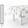 MANTEL HULE RECTANGULAR CIRCULOS BEIS. IMPERMEABLE ANTIMANCHAS PVC 140 CM. X 20 METROS. ROLLO RECORTABLE. INTERIOR 
