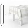 MANTEL HULE RECTANGULAR CUADROS BEIS. IMPERMEABLE ANTIMANCHAS PVC 140 CM. X 20 METROS. ROLLO RECORTABLE. INTERIOR Y