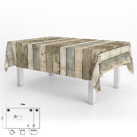 MANTEL HULE RECTANGULAR TABLONES MADERA IMPERMEABLE ANTIMANCHAS PVC 140 X 250 CM.  RECORTABLE USO INTERIOR Y EXTERI