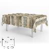 MANTEL HULE RECTANGULAR TABLONES MADERA IMPERMEABLE ANTIMANCHAS PVC 140 X 250 CM.  RECORTABLE USO INTERIOR Y EXTERI