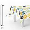 MANTEL HULE RECTANGULAR HOJAS COLORES. IMPERMEABLE ANTIMANCHAS PVC 140 CM. X 20 METROS. ROLLO RECORTABLE. INTERIOR 