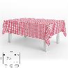 MANTEL HULE RECTANGULAR CUADROS ROJOS IMPERMEABLE ANTIMANCHAS PVC 140X250 CM.  RECORTABLE USO INTERIOR Y EXTERIOR