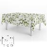 MANTEL HULE RECTANGULAR HOJAS VERDES IMPERMEABLE ANTIMANCHAS PVC 140X250 CM.  RECORTABLE USO INTERIOR Y EXTERIOR