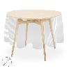 MANTEL HULE REDONDO TRANSPARENTE IMPERMEABLE ANTIMANCHAS PVC Ø 140 CM. USO INTERIOR Y EXTERIOR