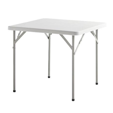 MESA PLEGABLE CUADRADA HDPE MULTIFUNCIONAL, PORTATIL, RESISTENTE,MULTIUSOS 86X86X74 CM. COLOR BLANCO
