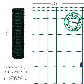 MALLA PLASTIFICADA COUNTRY 100X50 / ALTURA 150 CM. ROLLO 25 METROS