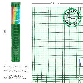 MALLA ELECTROSOLDADA PLASTIFICADA CORRAL 13X13 / ALTURA 100 CM. / ROLLO 25 METROS