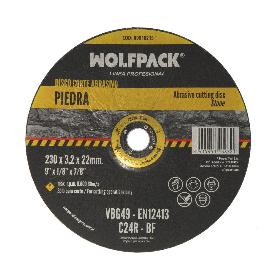 DISCO CORTE ABRASIVO PIEDRA Ø 230 X Ø 22 MM. ESPESOR 3,2 MM. DISCO RADIAL / AMOLADORA UNIVERSAL CON TODAS LAS AMOLA