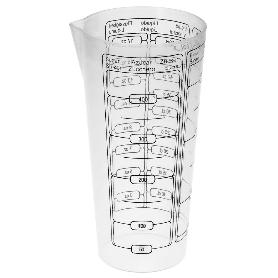 VASO MEDIDOR PLASTICO ORYX 500 ML. 8,5X6X16 CM.