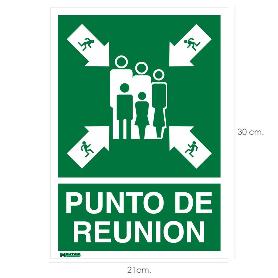 CARTEL INFORMATIVO PUNTO DE REUNION 21 X 30 (ALT) CM.