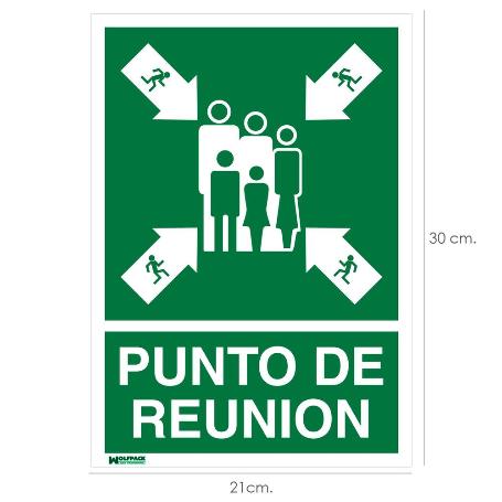 CARTEL INFORMATIVO PUNTO DE REUNION 21 X 30 (ALT) CM.
