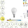 BOMBILLA LED ESFERICA ROSCA E14. 5 WATT. EQUIVALE A 55 WATT. 806 LUMENES. REGULABLE LUZ CÁLIDA (3000º K.)
