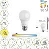 BOMBILLA LED ESTANDAR ROSCA E27. 8 WATT. EQUIVALE A 65 WATT. 806 LUMENES. LUZ CALIDA (2700º K.)