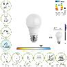 BOMBILLA LED ESTANDAR ROSCA E27. 8 WATT. EQUIVALE A 65 WATT. 806 LUMENES. LUZ FRÍA (6500º K.)