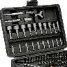 JUEGO PUNTAS CON DESTORNILLADOR 1/4 122 PZS. CON APADTADOR. CROMO VANADIO, KIT LLAVE COMBINADA, KIT CARRACA,